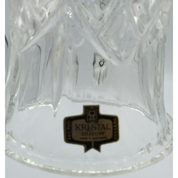 Crystal Bell Kristal Zajecar Diamond Design Hand Cut Leaded Glass 9 In Vintage - Picture 7 of 15